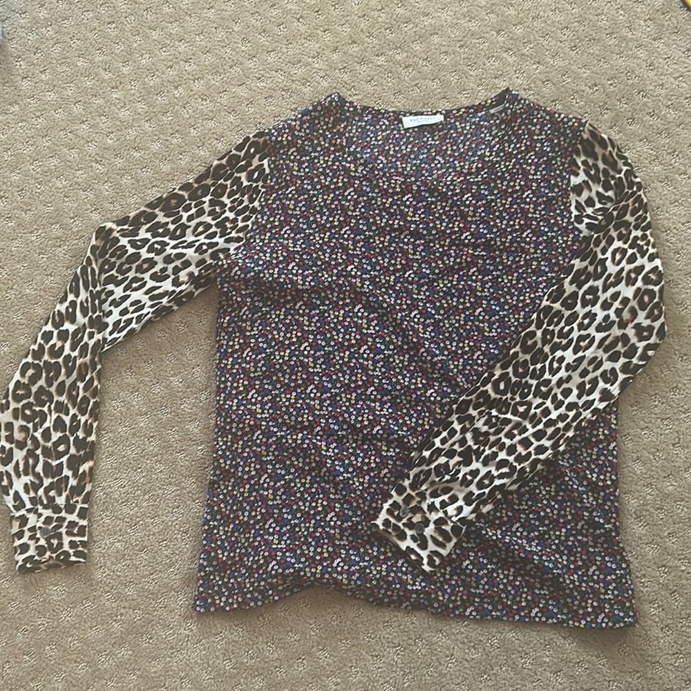 Equipment Femme mixed print silk blouse